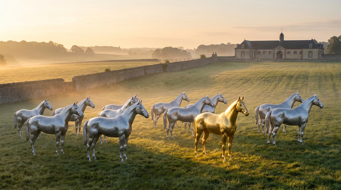 Le cheval favori mis en avant parmi les autres
